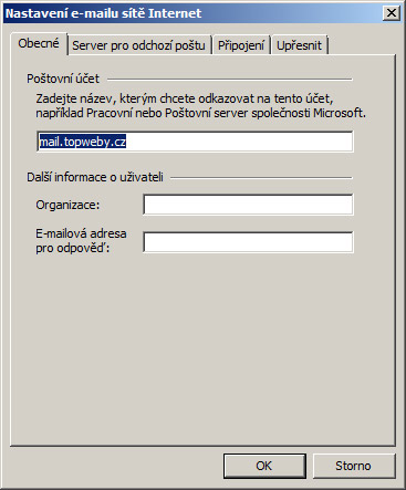 Nastaven Microsoft Outlook 2003
